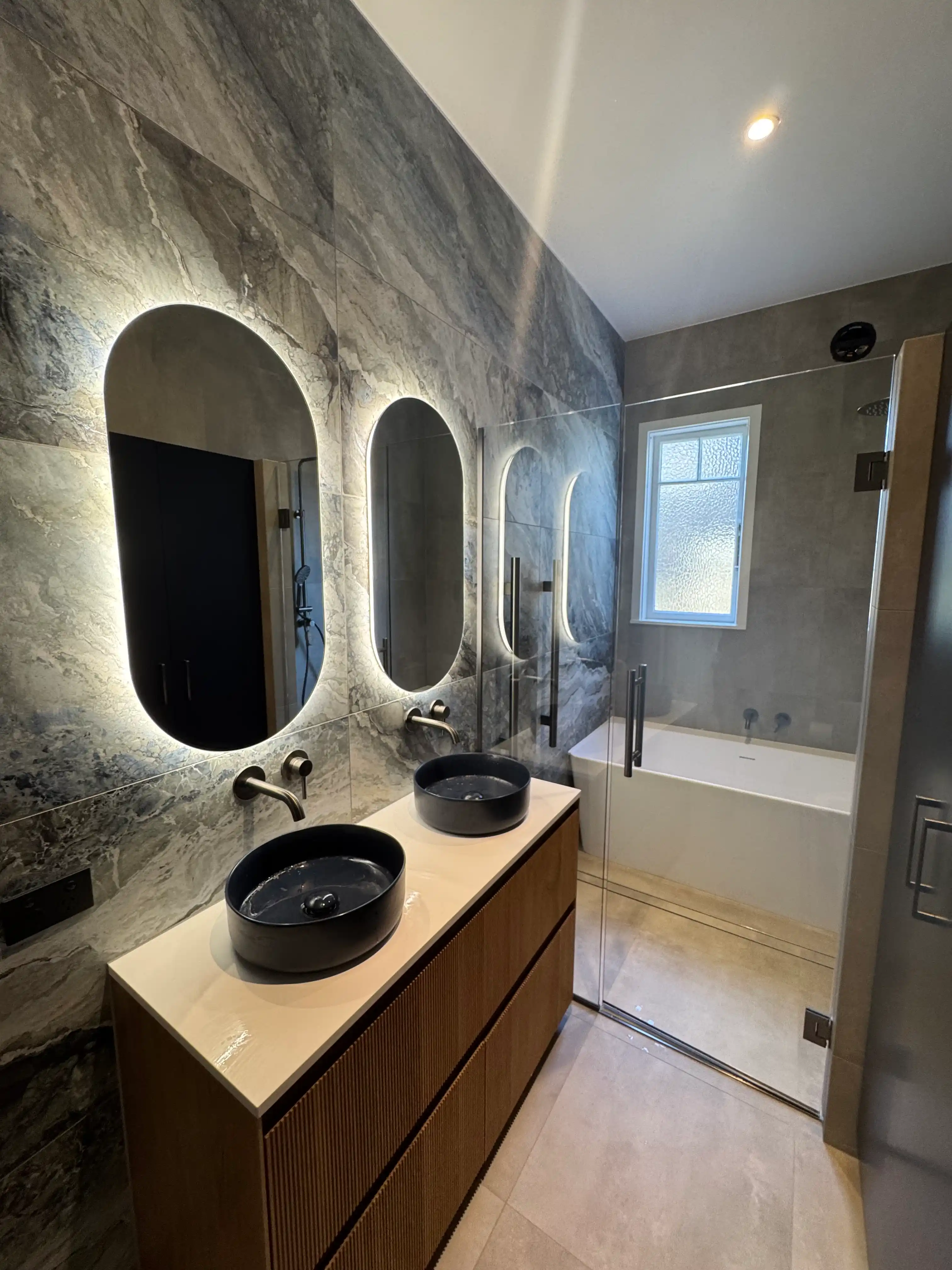 Completed kitchen and living renovation by O'Neill Construction