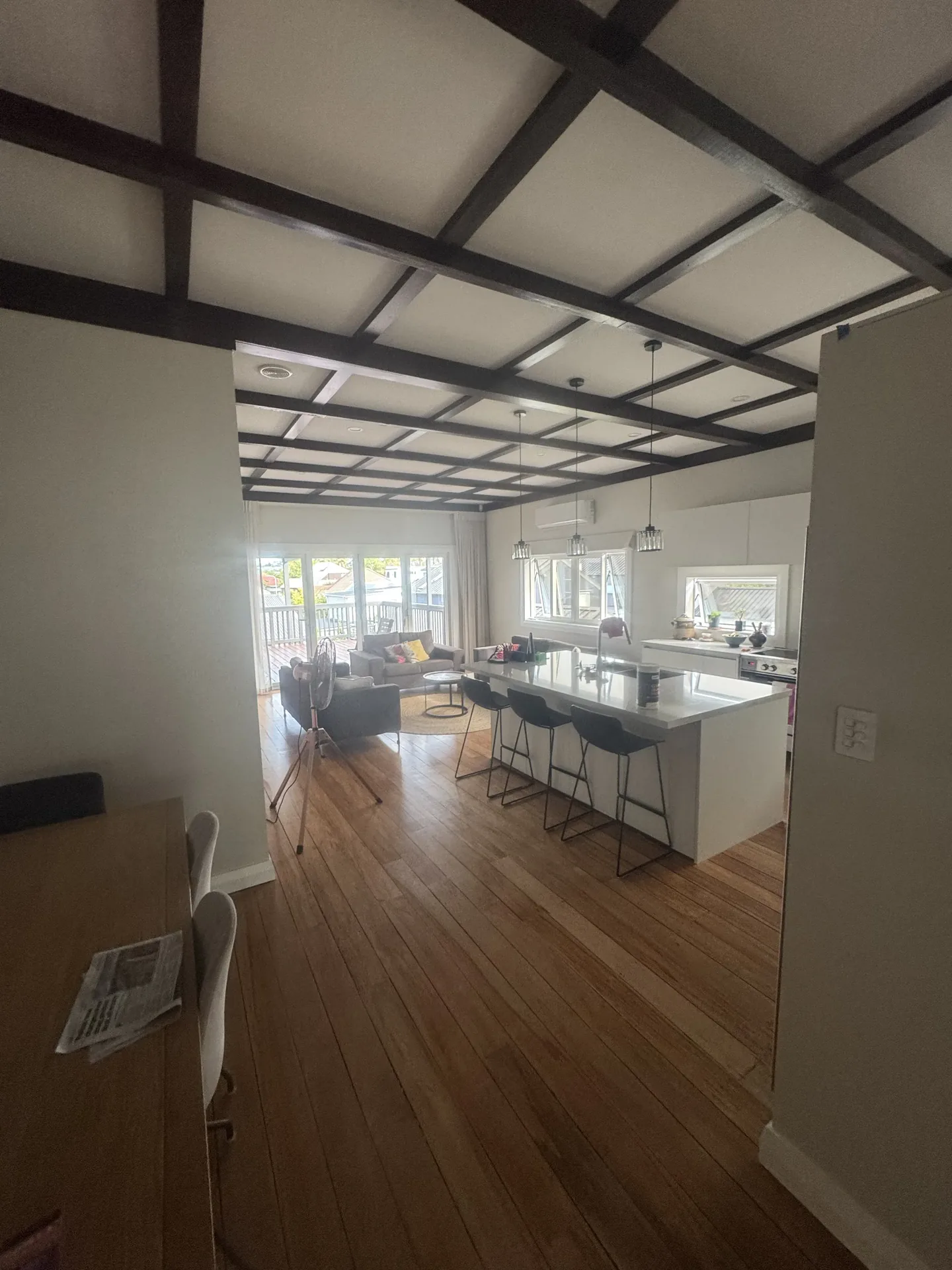 Open-plan kitchen and living renovation Auckland — O'Neill Construction